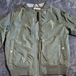 H&M Green Puffer Jacket Lightweight Nylon